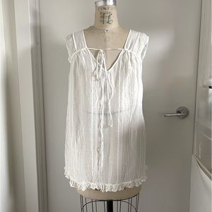 Vintage KA7 by Katayone Adeli Cotton Silk Dobby Stripe Top